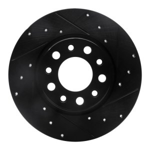 Chrysler 200 Brake Rotor (1) - Rear Right - R1 Concepts - Drilled & Slotted - Black - `14-`22